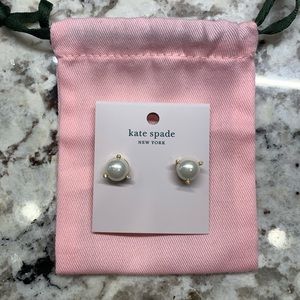 Kate Spade Cream and Gold Rise & Shine stud earrings